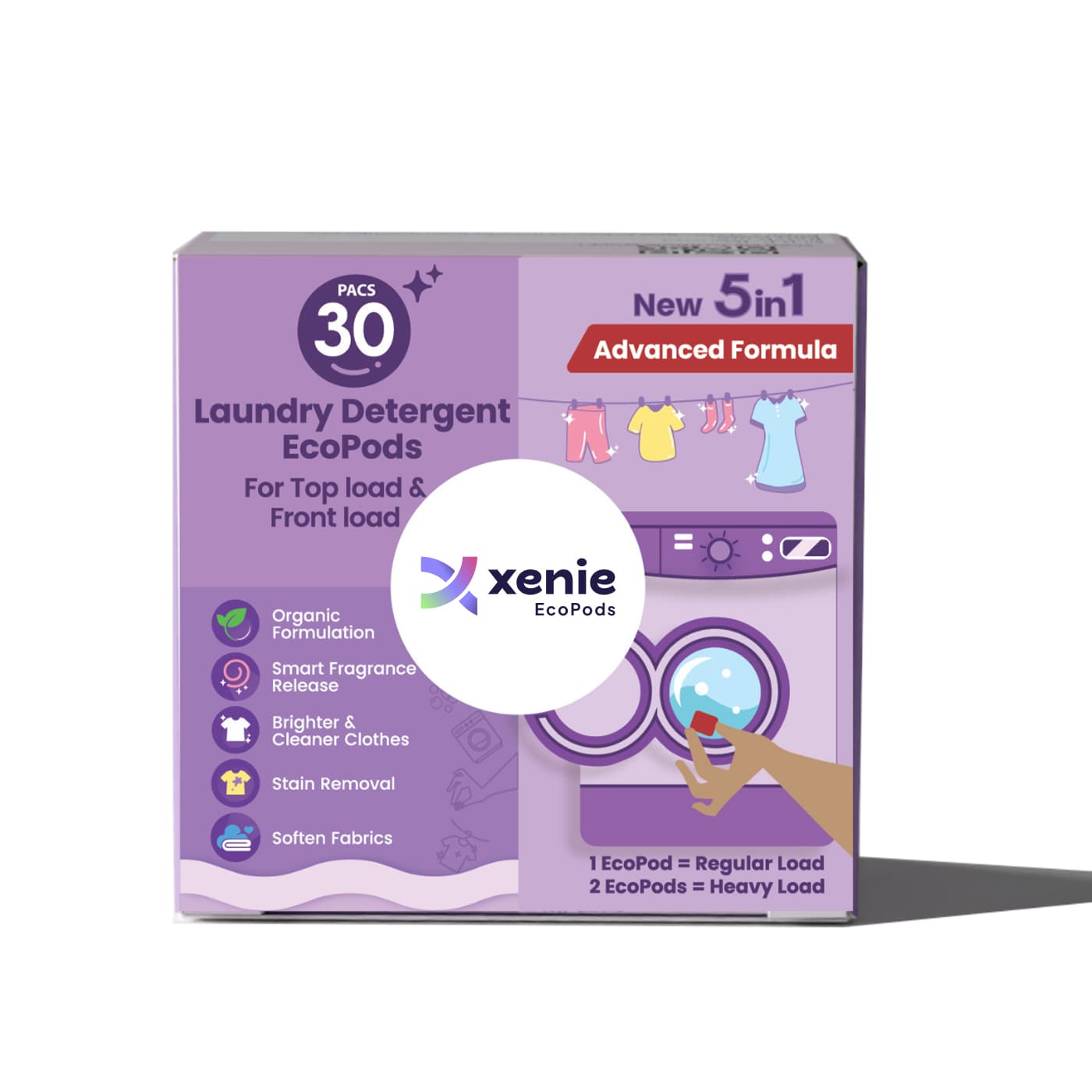 Xenie Laundry Detergent EcoPods packaging